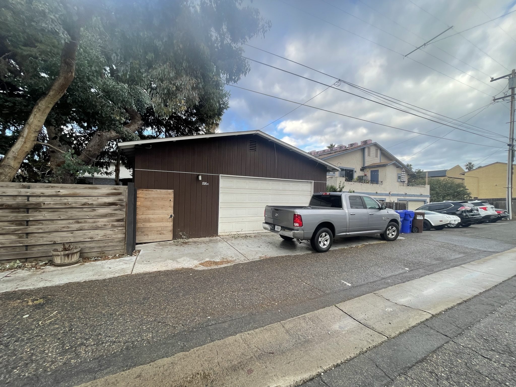 Before photo showing the existing detached garage prior to ADU conversion