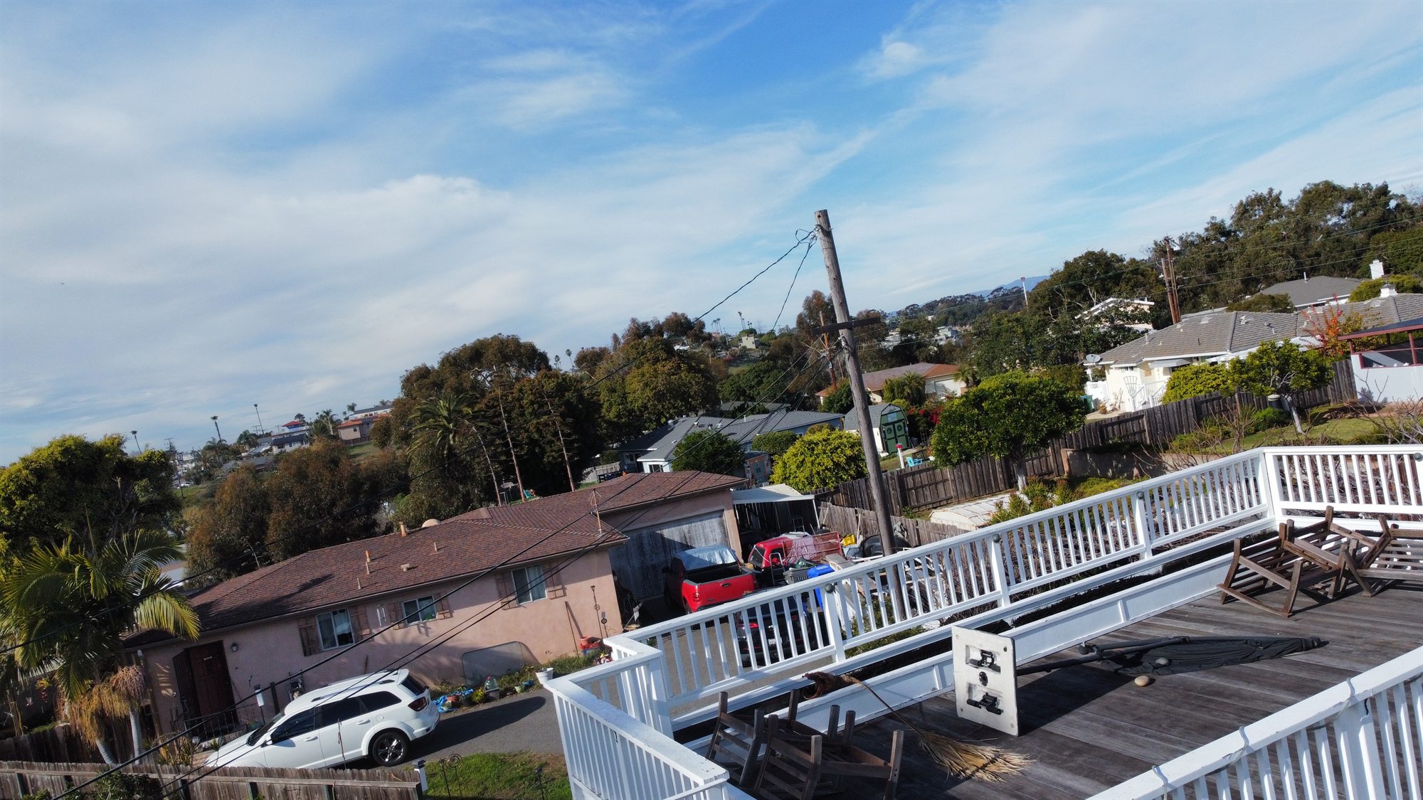 Completed upper deck with a coastal neighborhood view