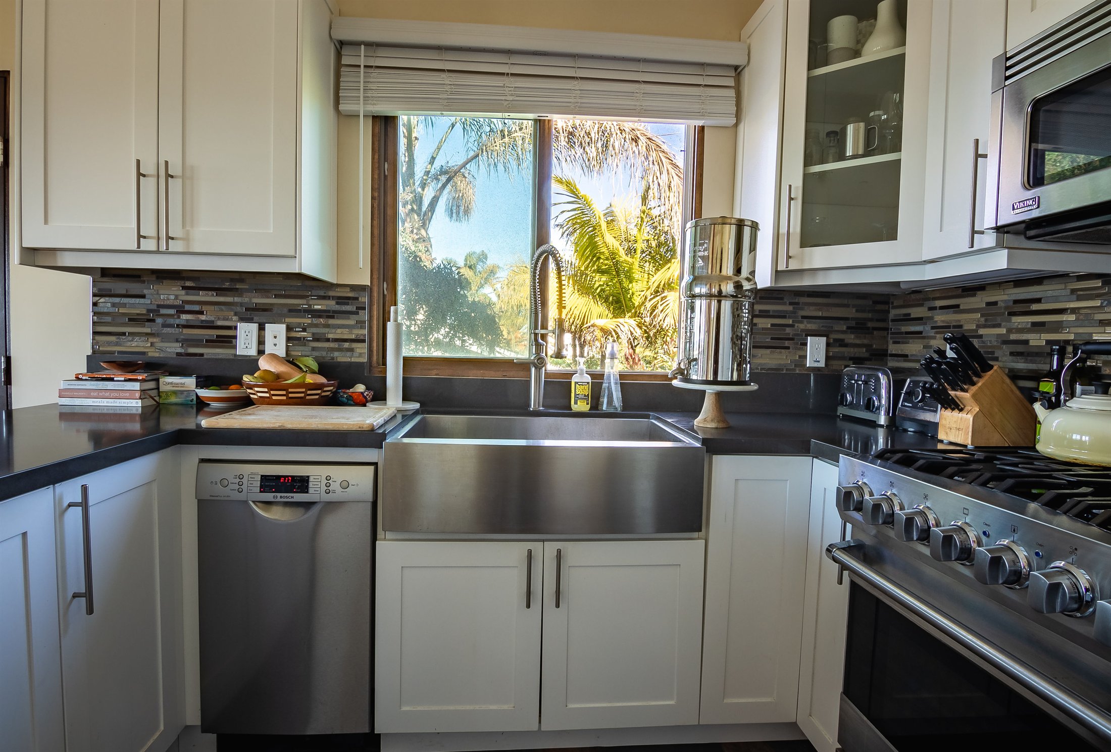 Finished living space opening into the remodeled kitchen and dining area